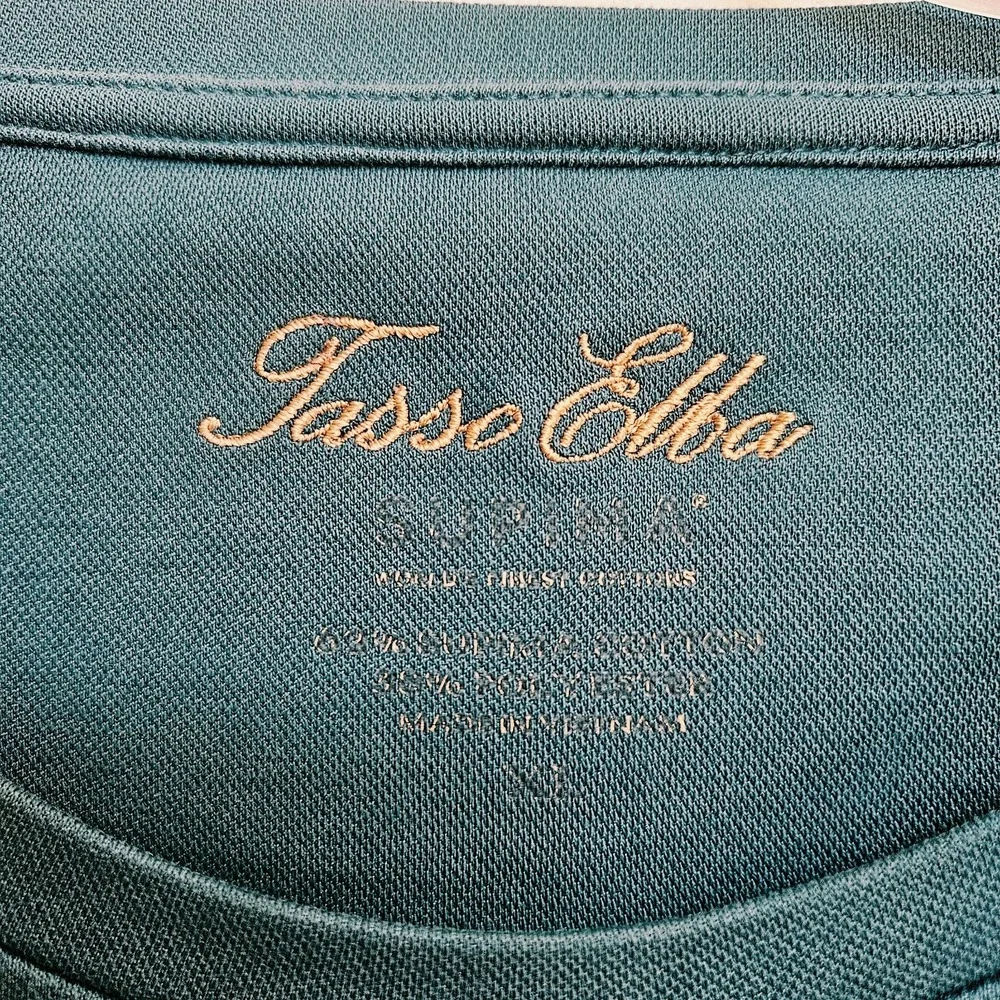 Tasso Elba Mens Teal Blue Turquoise Supima Cotton Blend Crewneck T-Shirt XL